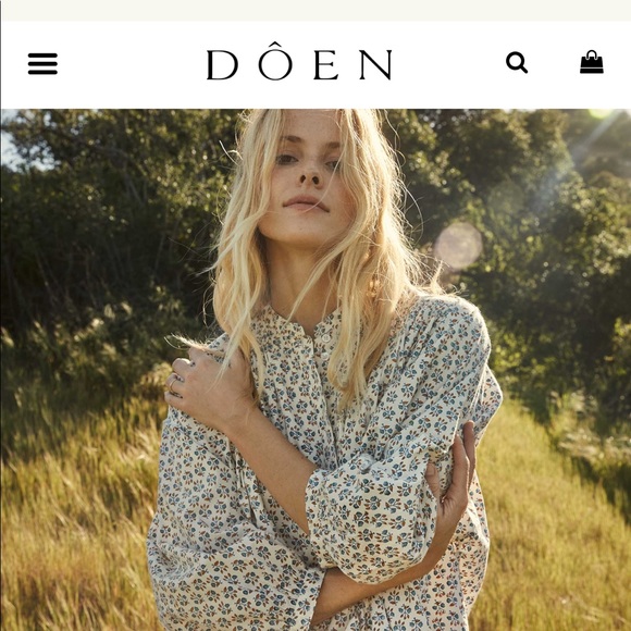 Doen Opal dress blue floral meadow sz L - Picture 9 of 14